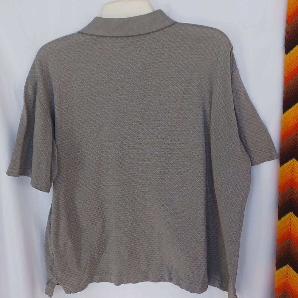 BUGATCHI Uomo Egyptian Cotton Polo Shirt, Gray. Size XLarge - Picture 8 of 9